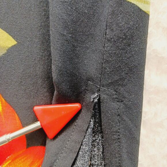 Dress Maxi Size M Black Goth Revival Bloomcore Cruise Resort Tropical Vacation - Picture 5 of 14